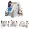 Gymax Kids Triangle Climber Hideaway Play Tent House w/ Climbing Walland White Board